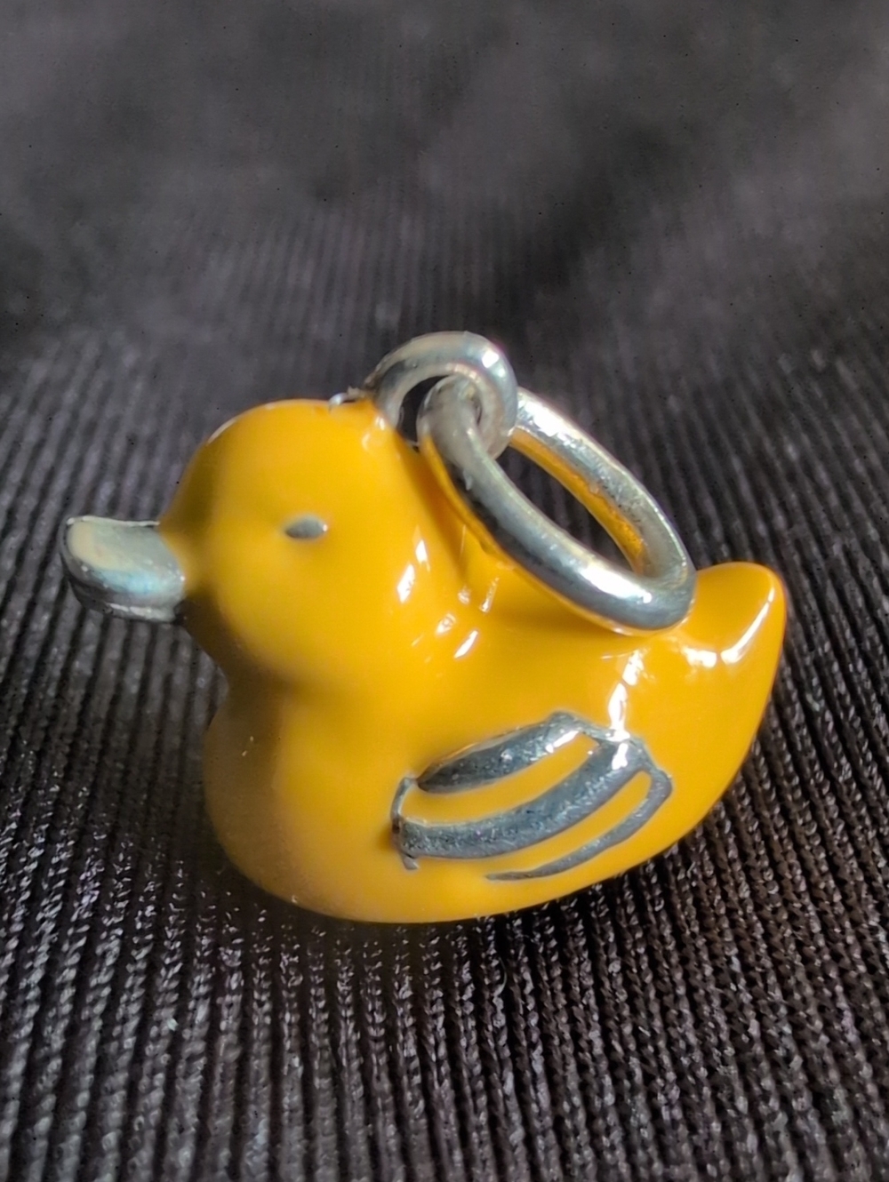 Tiffany & Co. Sterling Silver Yellow Enamel Duck Charm